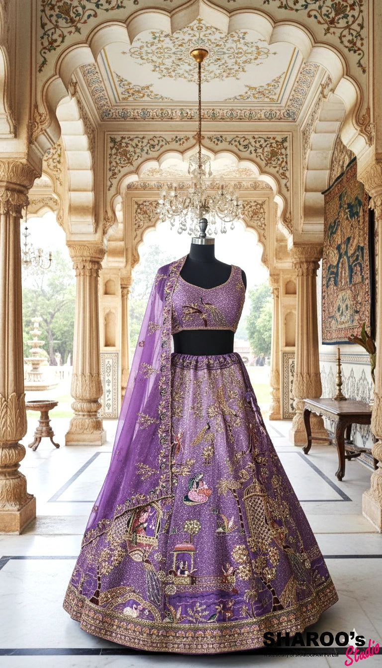 Royal Storytelling Embroidered Designer Lehenga